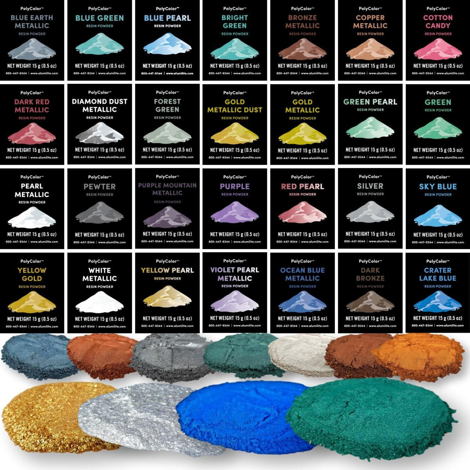 Purple Mountain Metallic Powder (PolyColor) Mica Powder for Epoxy Resin  Kits, Casting Resin, Tumblers, Jewelry, Dyes, and Arts and Crafts! (Color  Pigment Powder) 